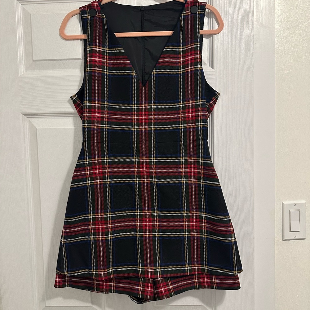 Maje Iris Plaid Romper